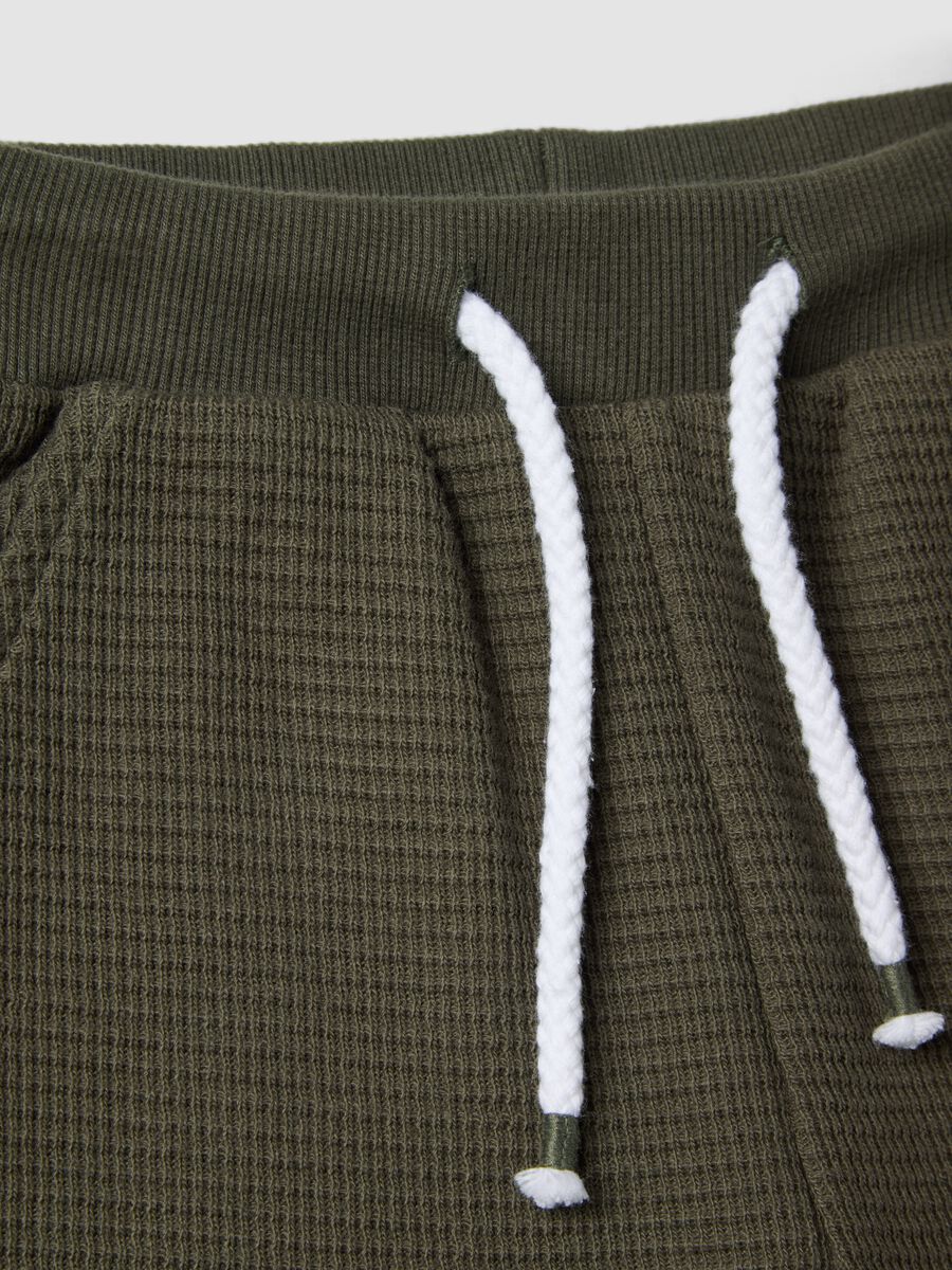 Green pure cotton boys&rsquo; shorts with drawstring, regular fit_2