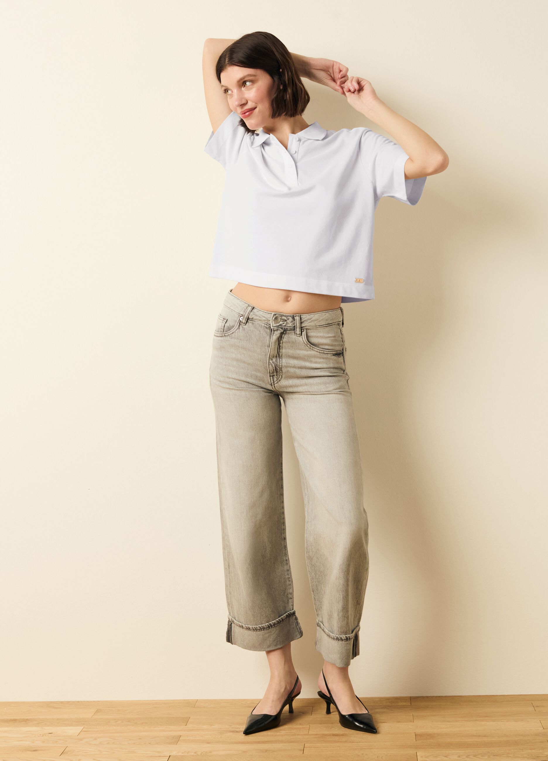 Polo shirt in solid colour piquet