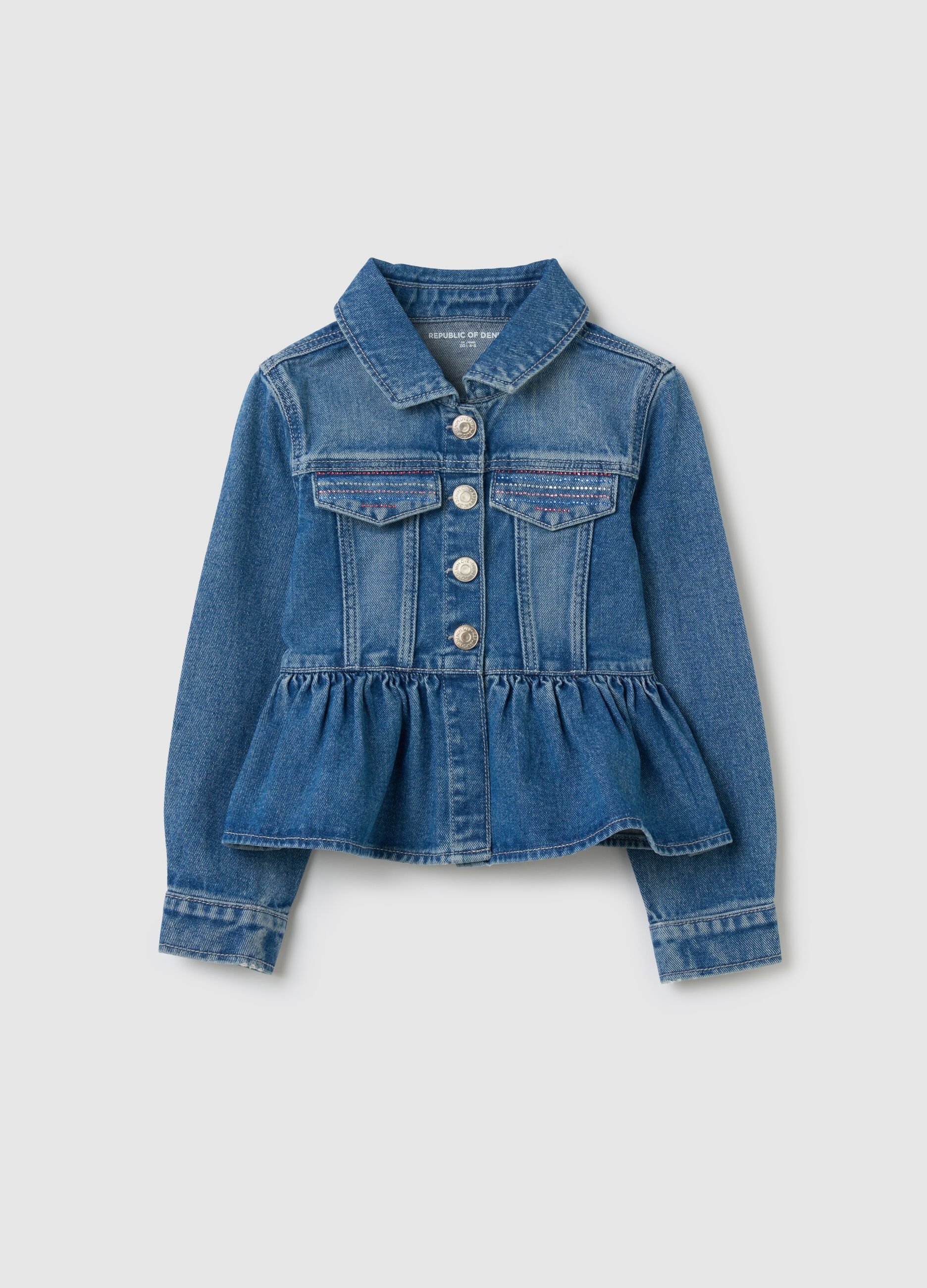 Giacca in denim con balza