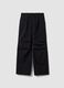 Black stretch-fabric parachute-fit trousers_4
