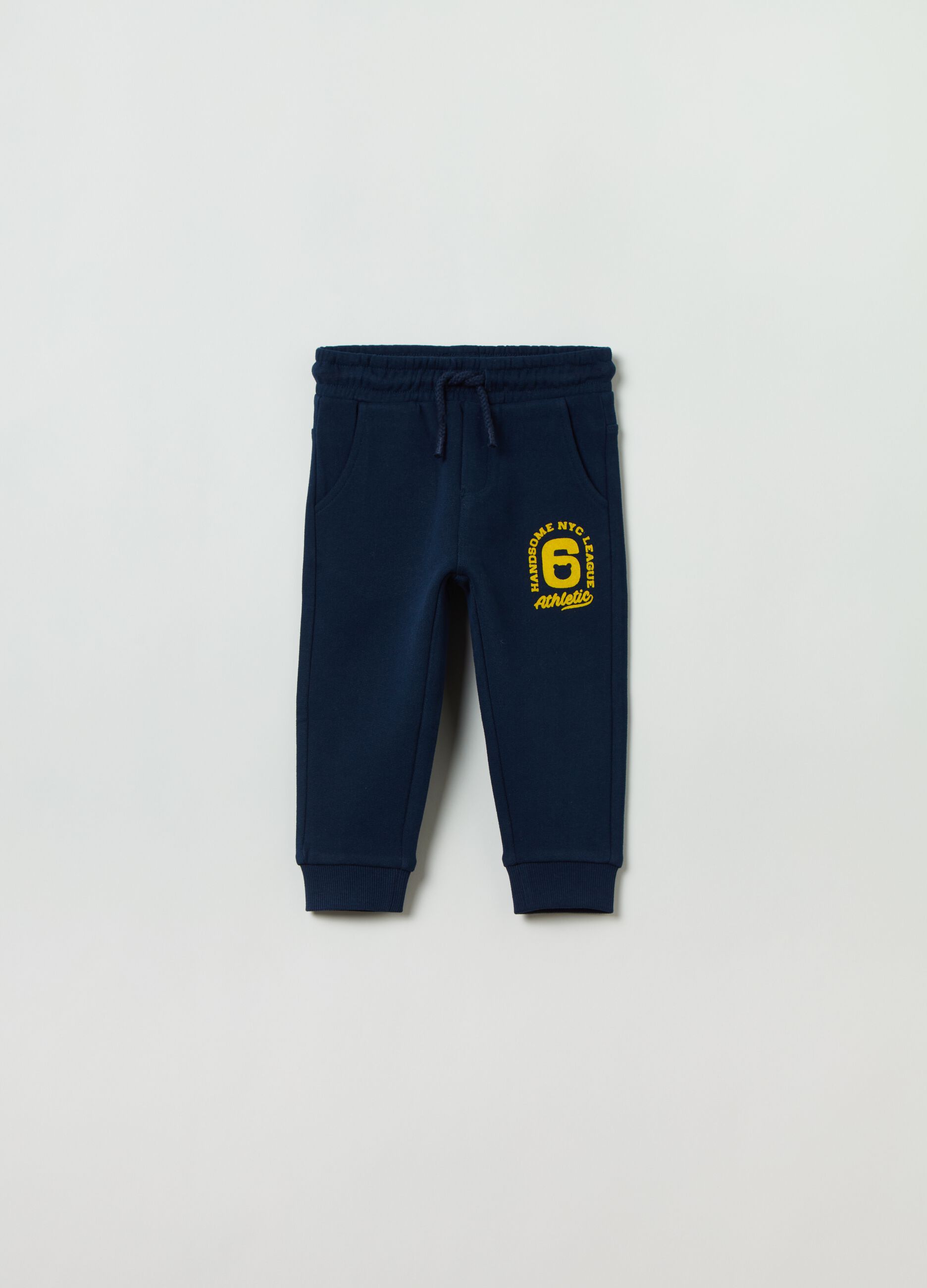 Joggers in felpa con coulisse e stampa_0