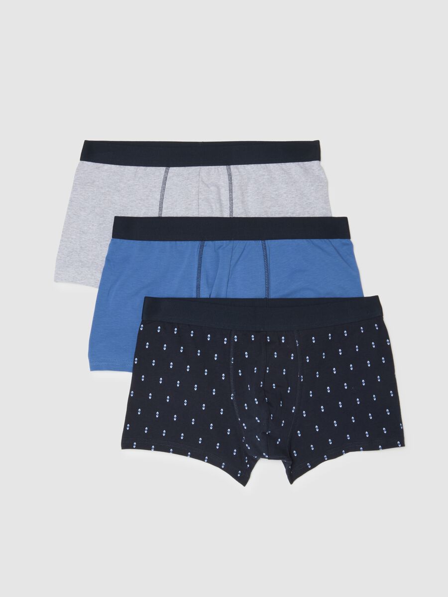 Tripack di boxer multicolor in cotone elasticizzato_0