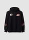 Black cotton-blend hoodie with Anaheim Ducks print_0
