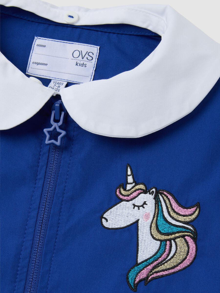 Girls' multicolour cotton-blend school apron with embroidery_2
