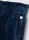 Girls' Velour Blue Slim Fit Treggings with Ruffles_2