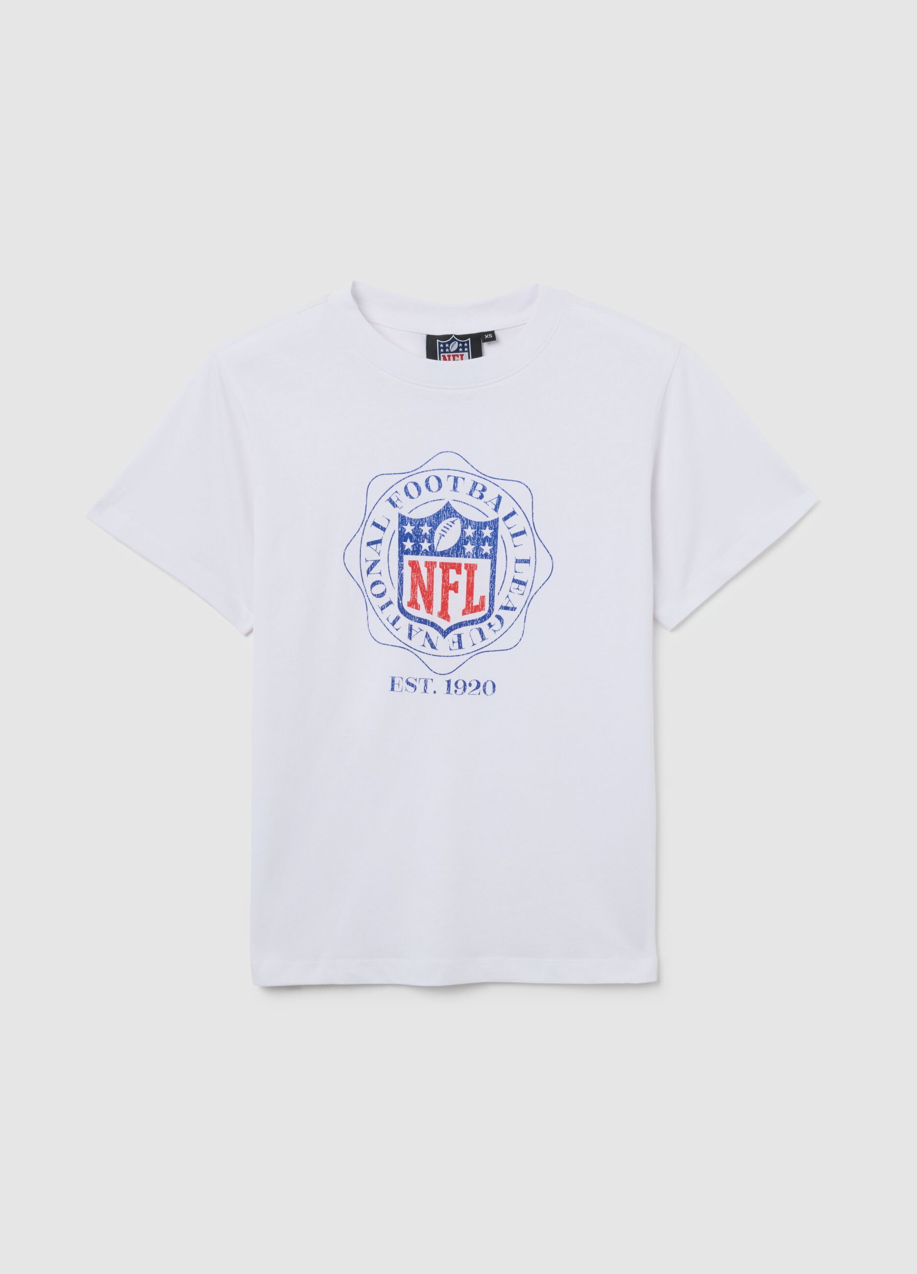 White NFL short sleeve T-shirt in pure cotton regular fit