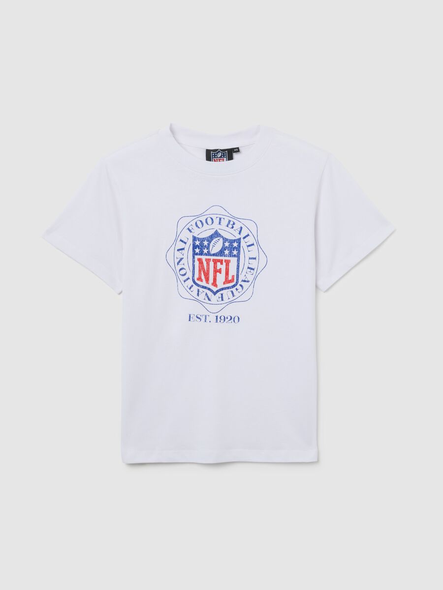 White NFL short sleeve T-shirt in pure cotton regular fit_0