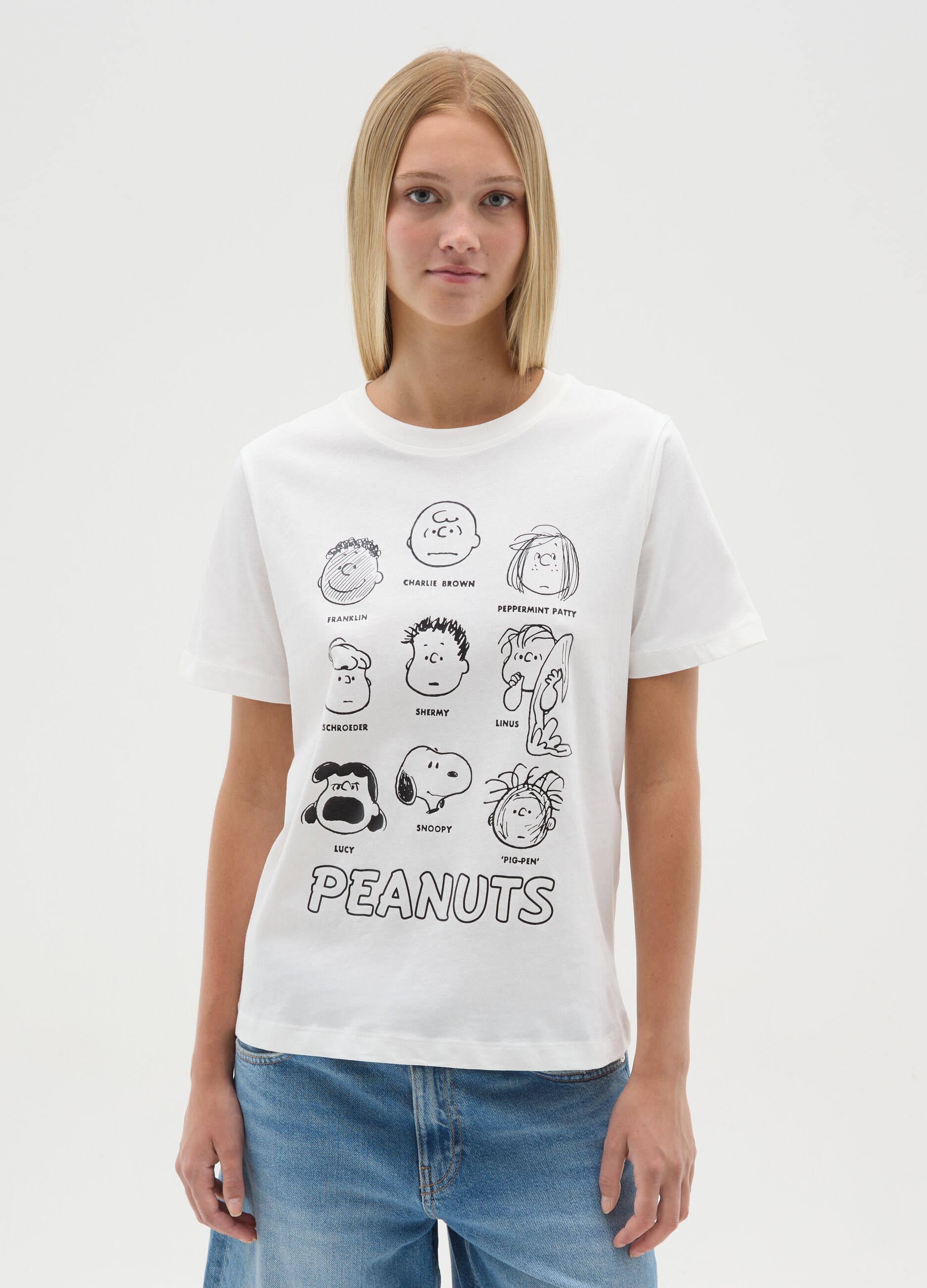 Women's white pure cotton T-shirt regular fit