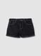 Girls&rsquo; black pure cotton denim shorts with star embroidery_3
