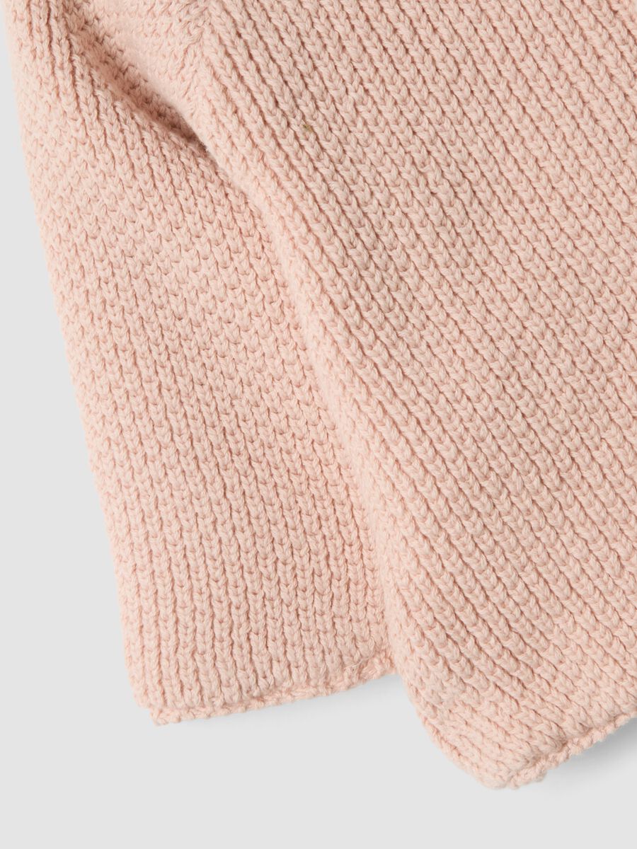 Pink organic cotton hooded jacket with teddy lining_2