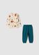 Green crew-neck pyjamas in pure organic cotton_0