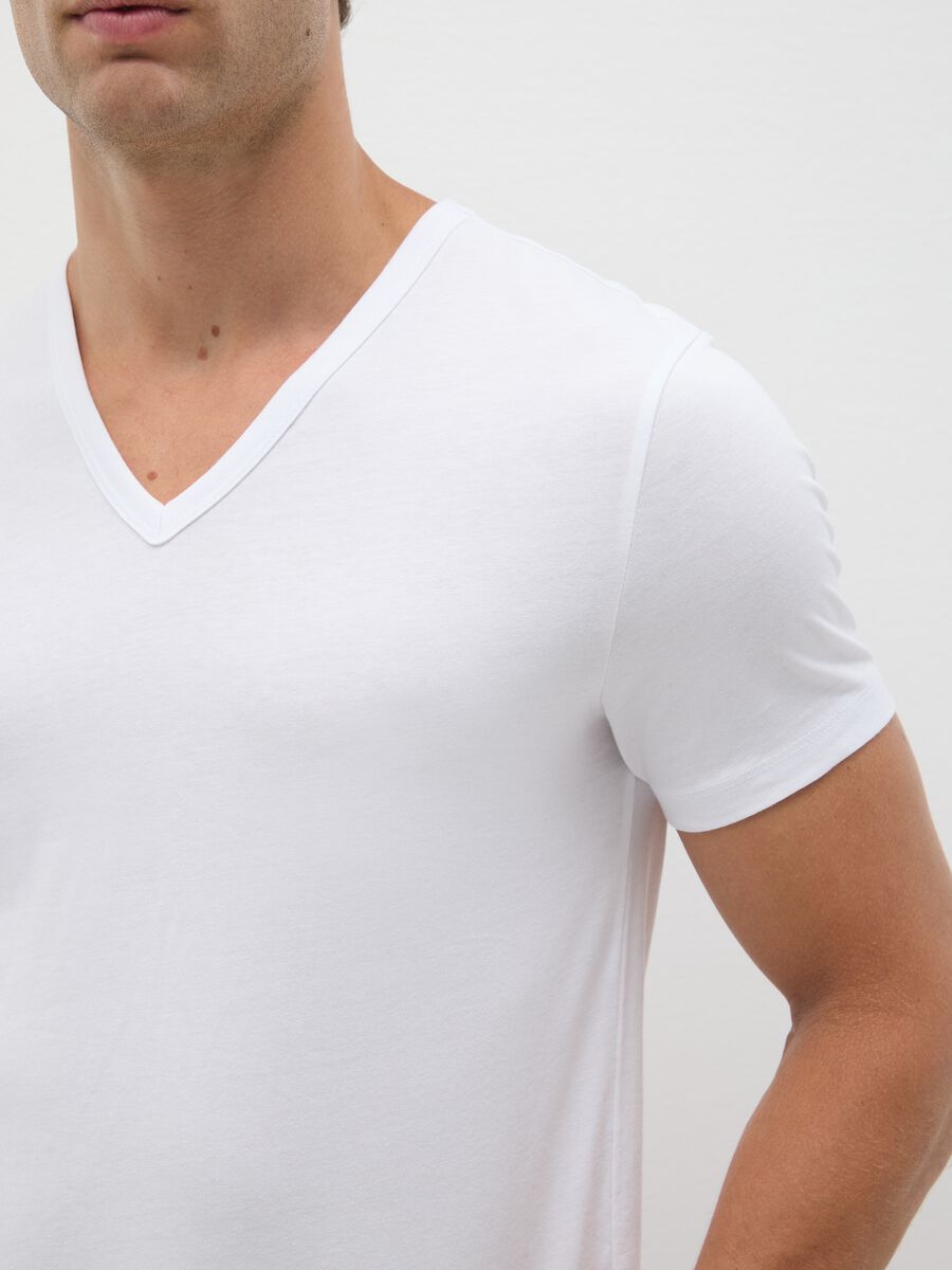 Bipack di t-shirt da uomo in puro cotone bianche regular fit_3