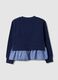 Regular fit blue pure cotton sweatshirt for girls with ruffle_1