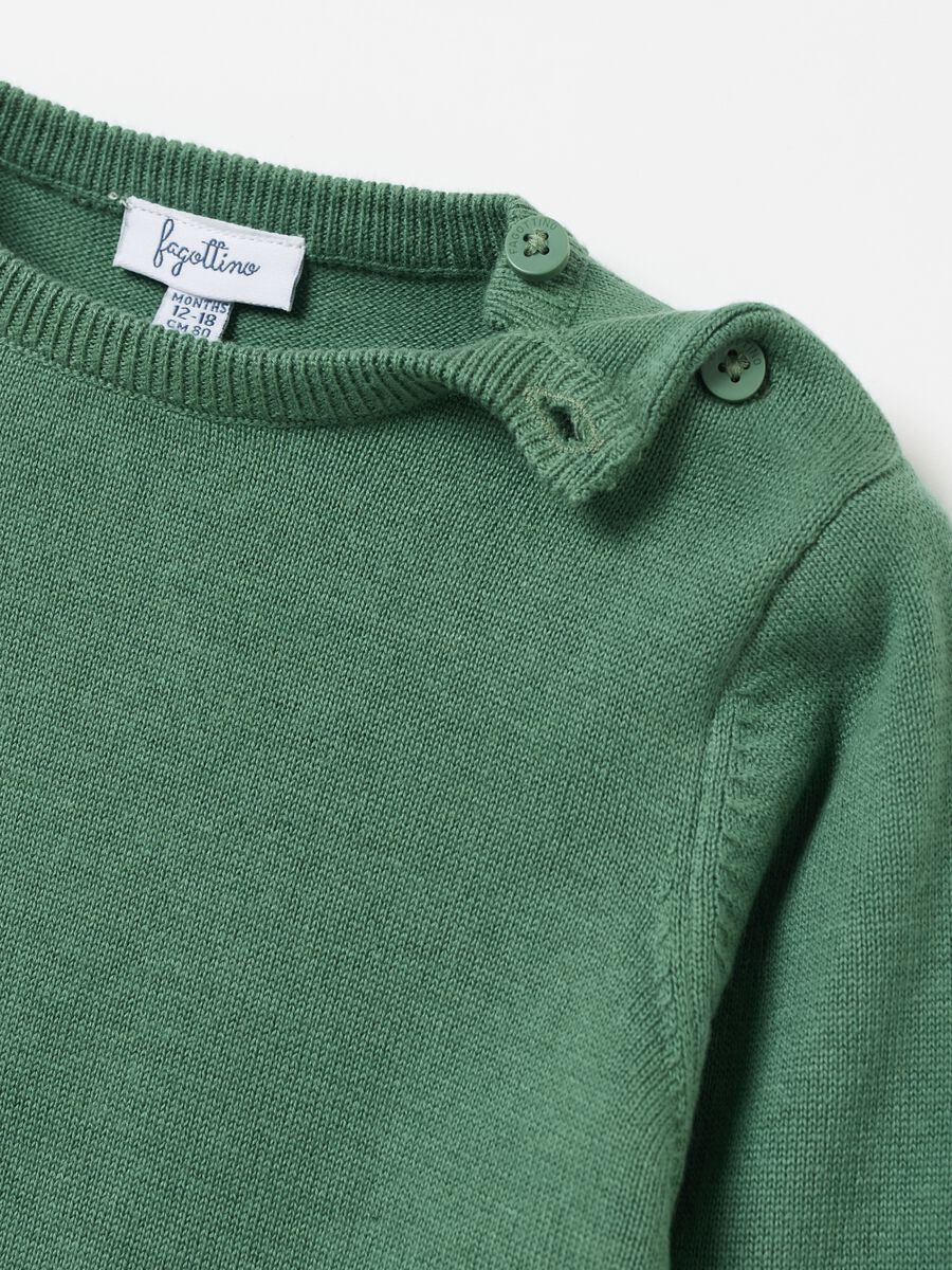 Pullover in maglia di cotone tinta unita_2