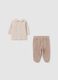 Beige cotton blend baby set_1
