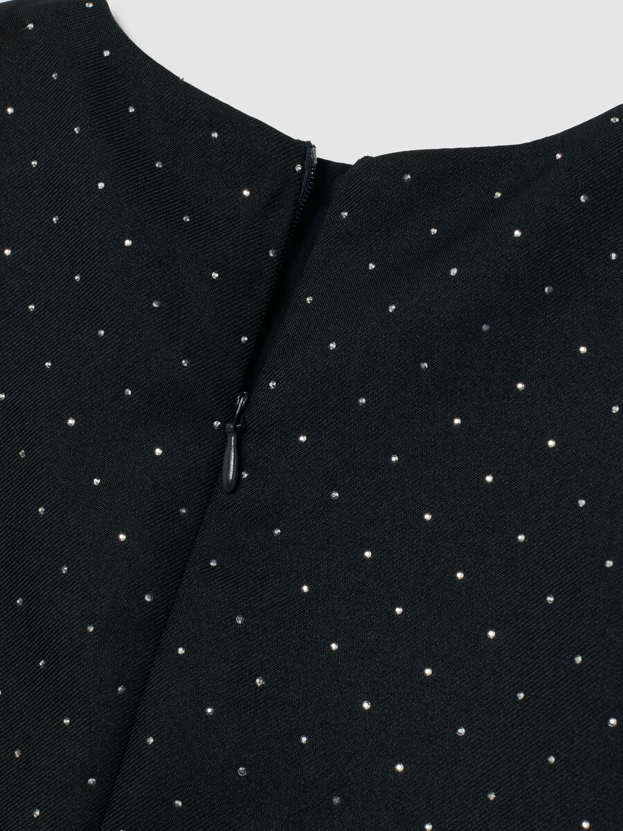 Sleeveless black polka dot dress for girls with regular fit_2