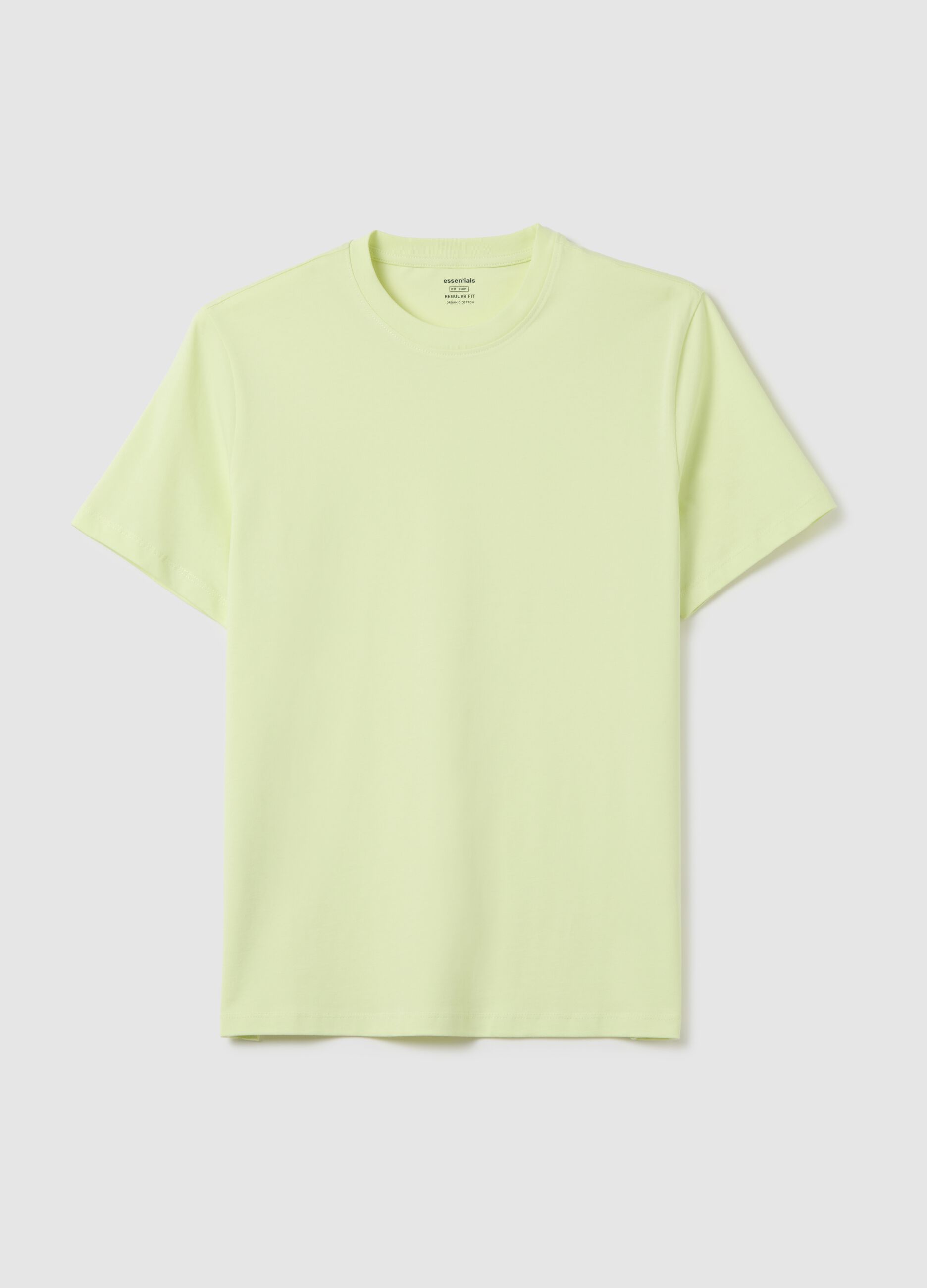 Men's regular fit green pure cotton T-shirt