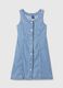 Short sleeveless dress in denim with buttons_2