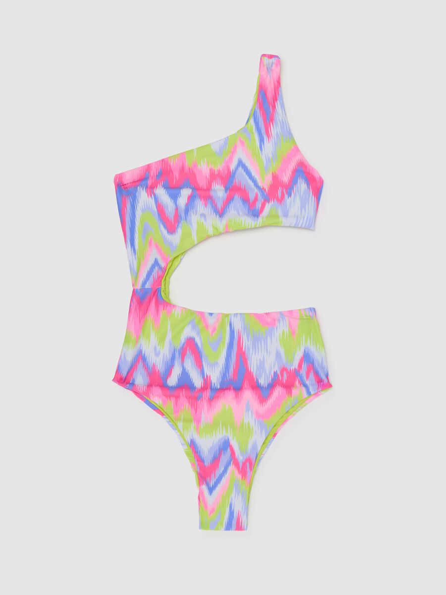 Trikini bikini da ragazza in tessuto elasticizzato multicolor_0