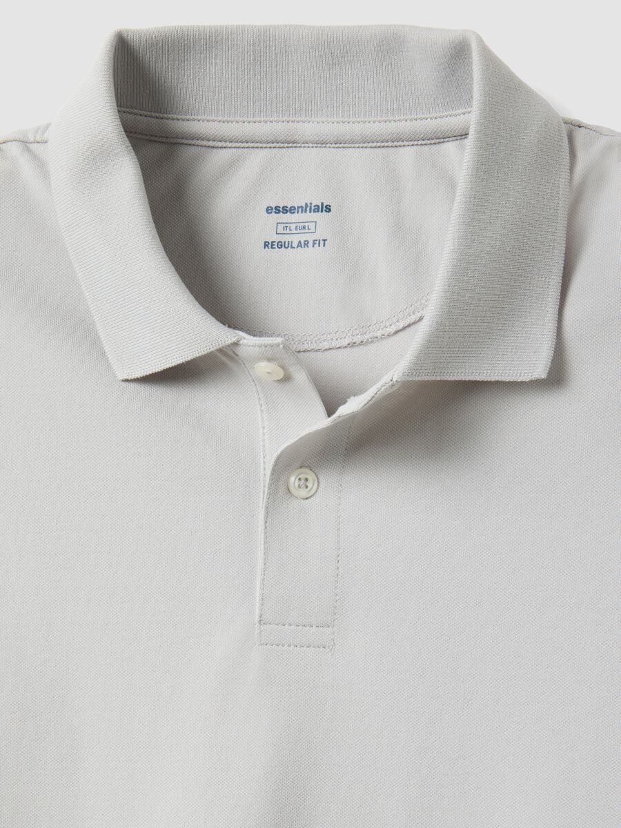 Polo in misto cotone elasticizzato grigia regular fit_5
