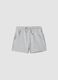 Grey pure cotton shorts with elasticated waistband_0
