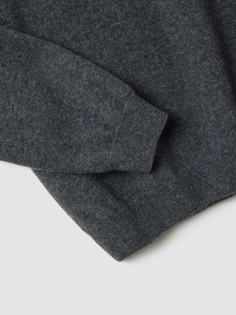 Grey high-neck lambswool turtleneck regular fit_1