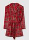 Multicoloured plaid coral fleece dressing gown with belt_4