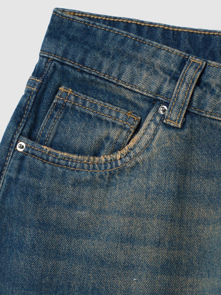 Baggy denim pure cotton jeans_5