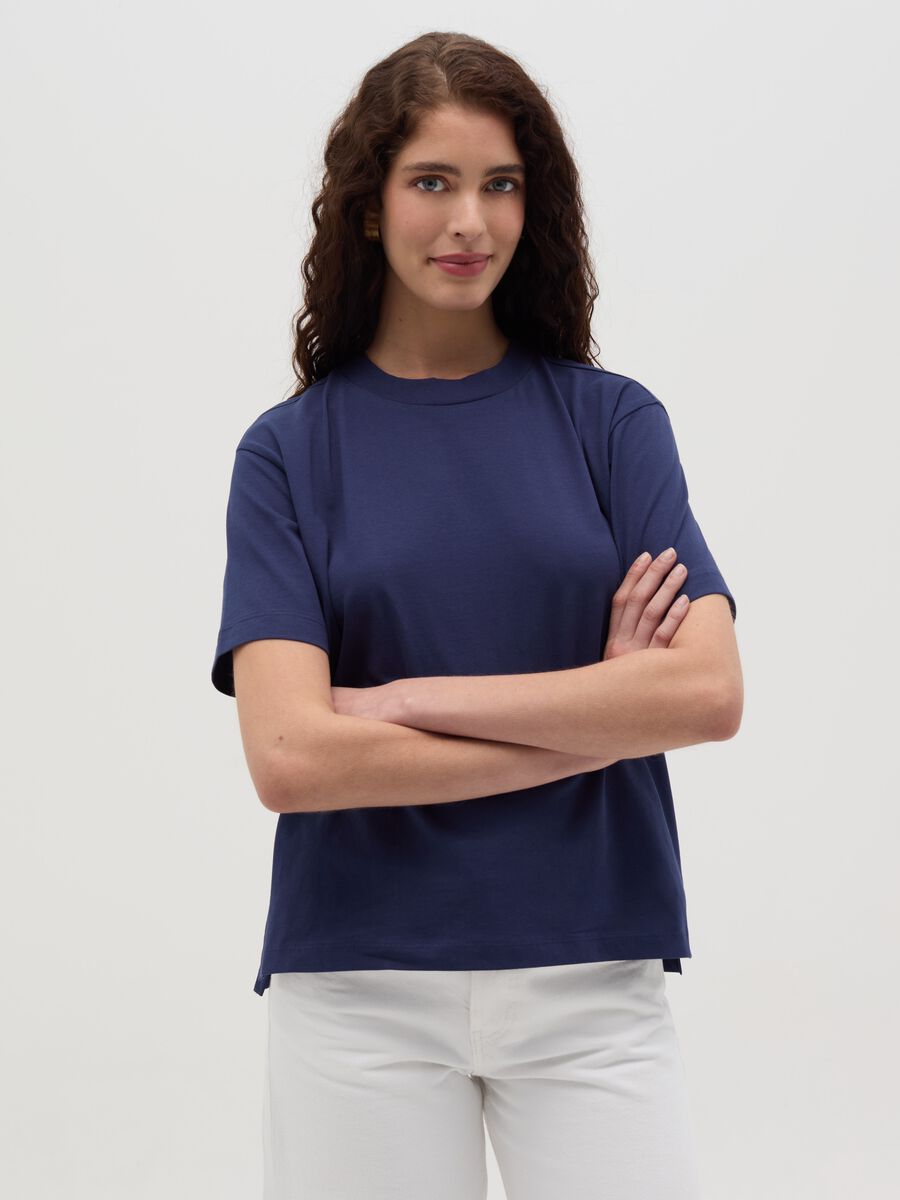 Solid colour cotton T-shirt_0