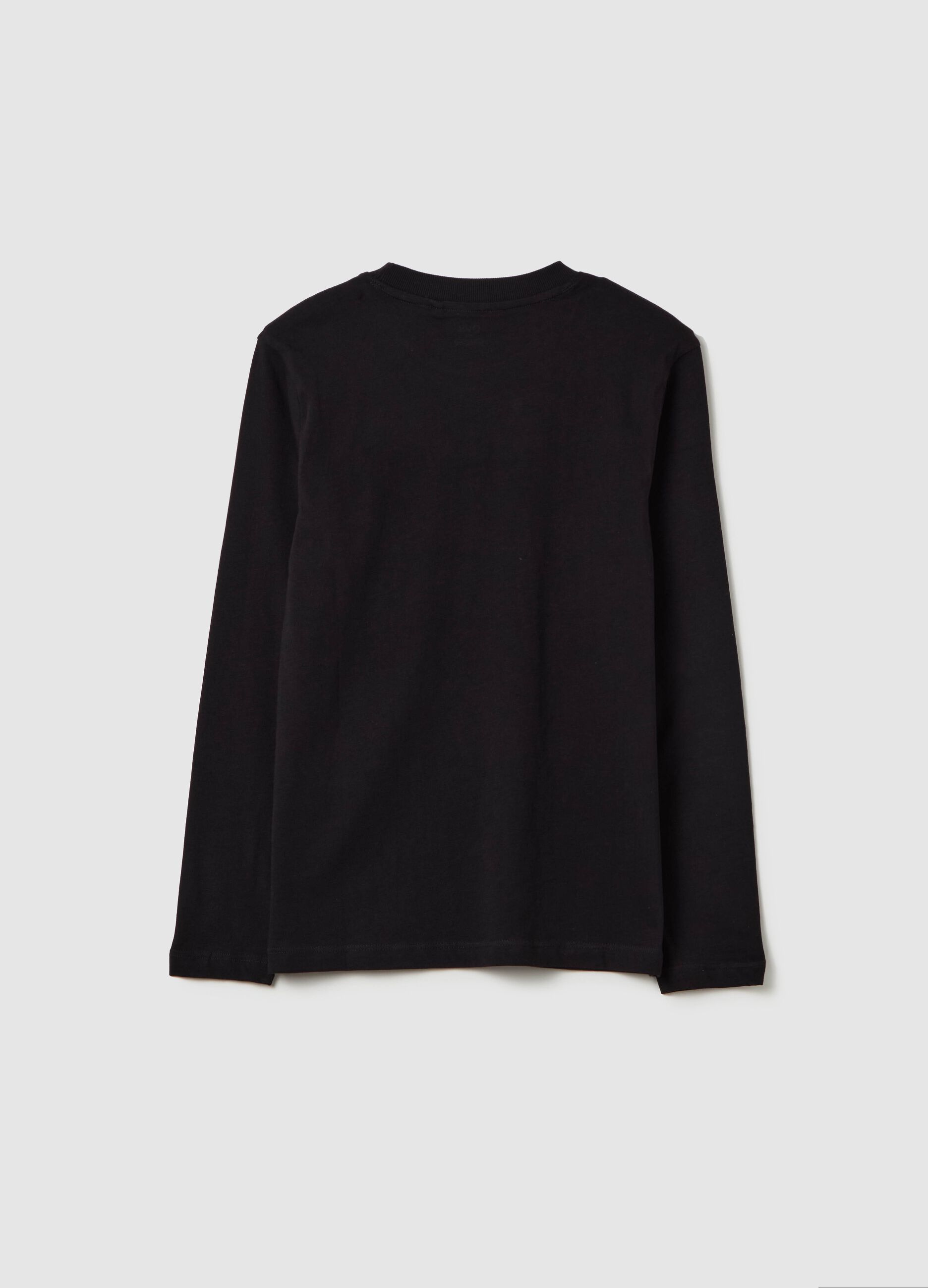 Long-sleeved T-shirt with "Fearless" print