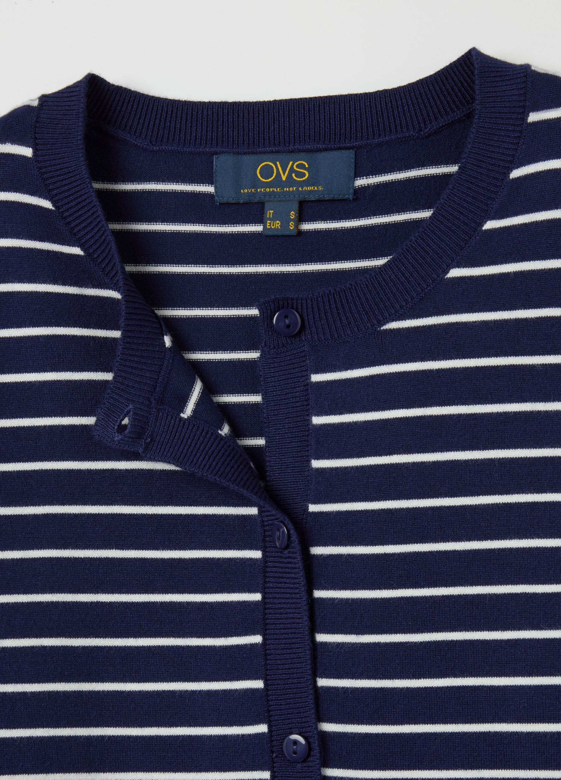 Cardigan with striped pattern