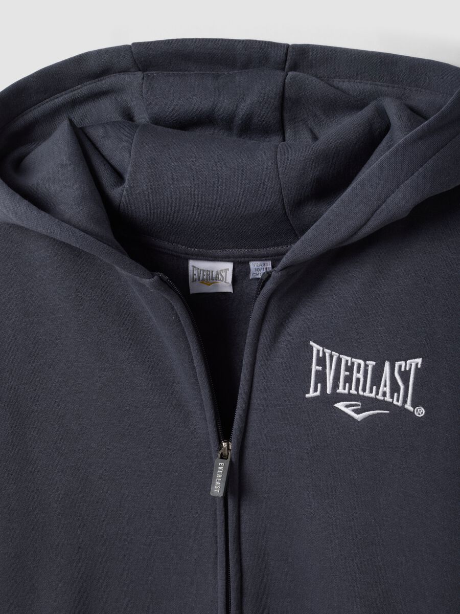 Grey full-zip cotton-blend hooded sweatshirt for boys_1