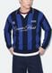 Blue and Black Pure Cotton Polo-Collar Knit Top, Oversized Fit_2
