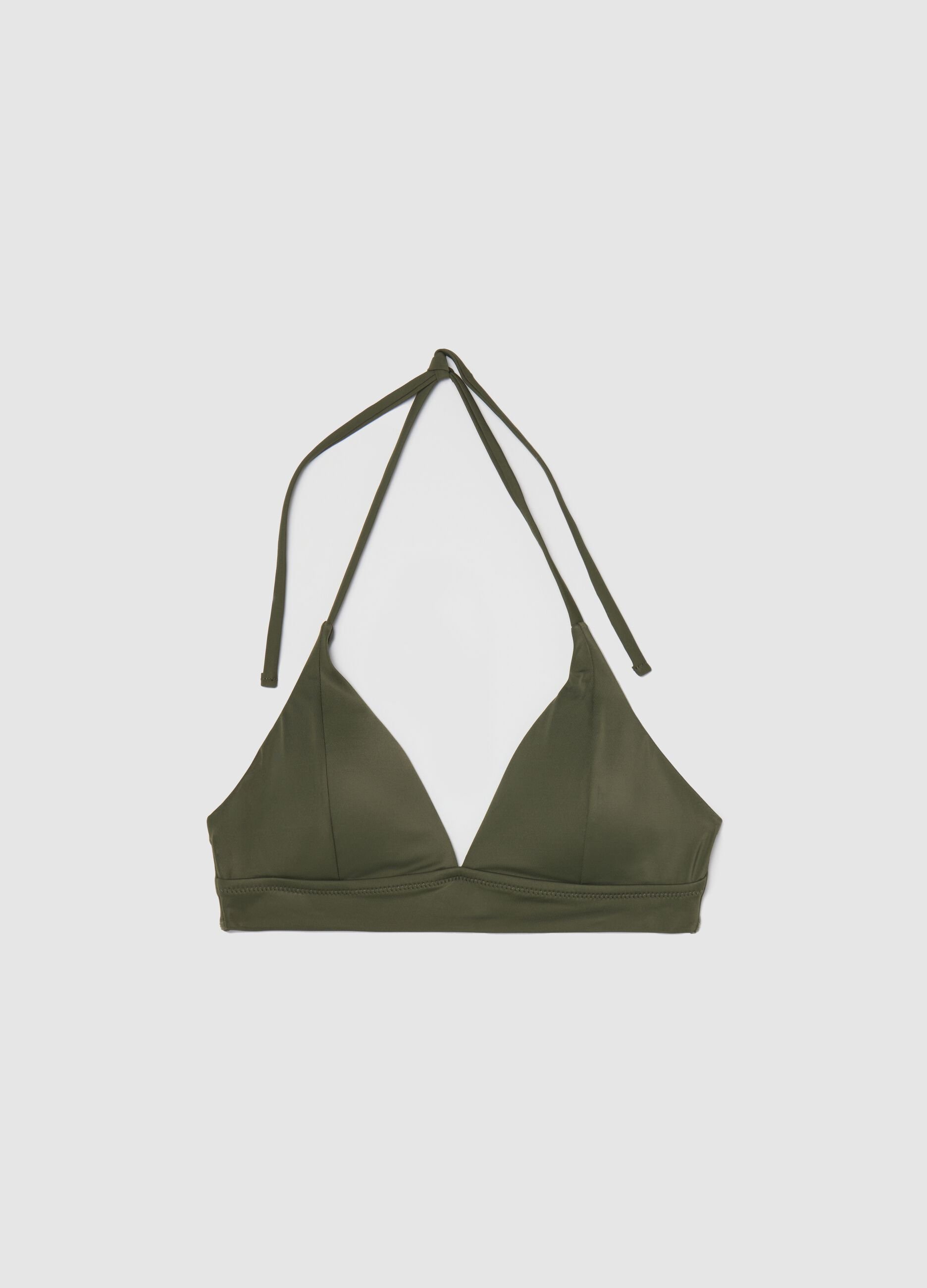 Green triangle bikini top