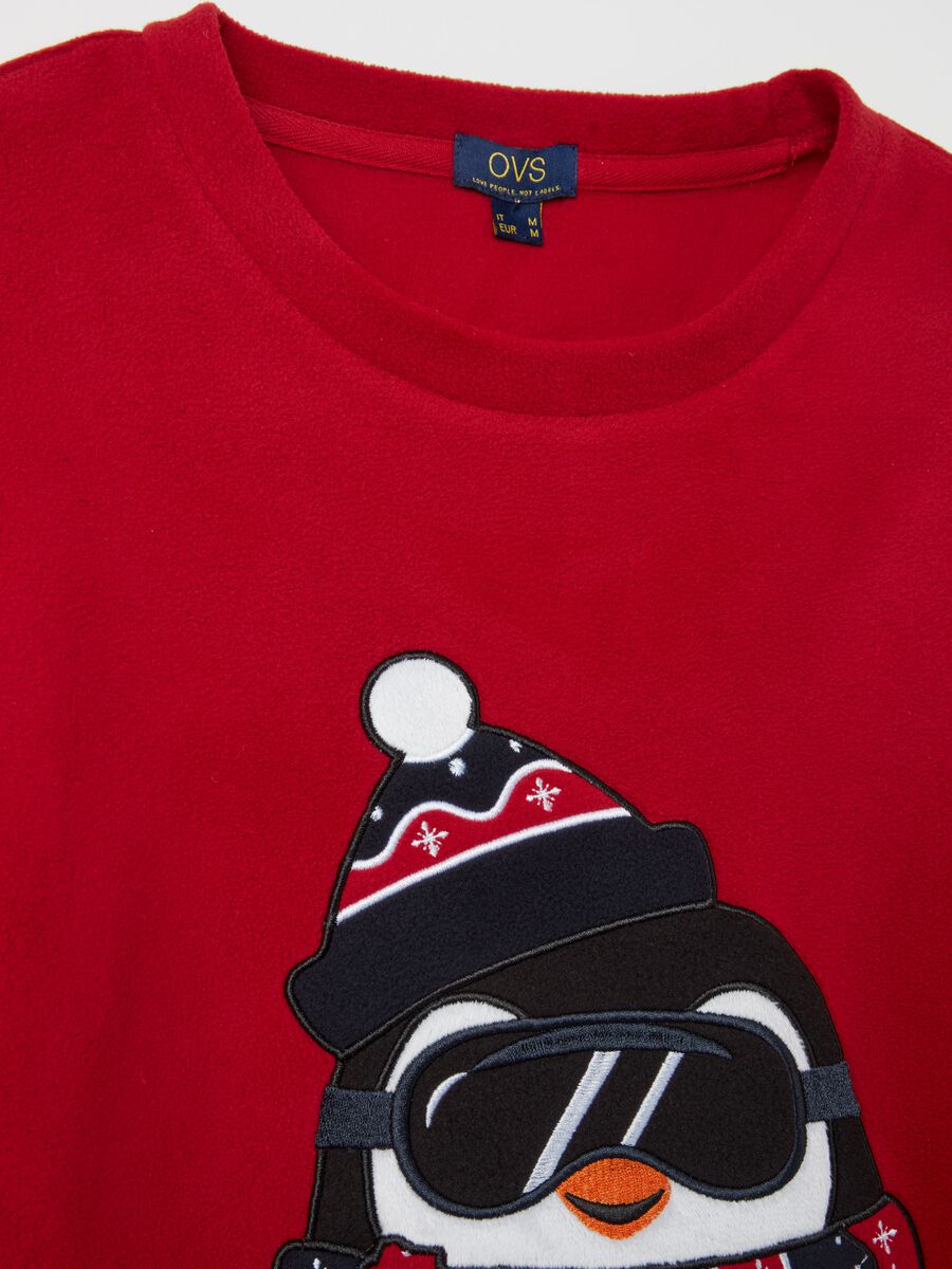 Fleece pyjamas with penguin embroidery_5
