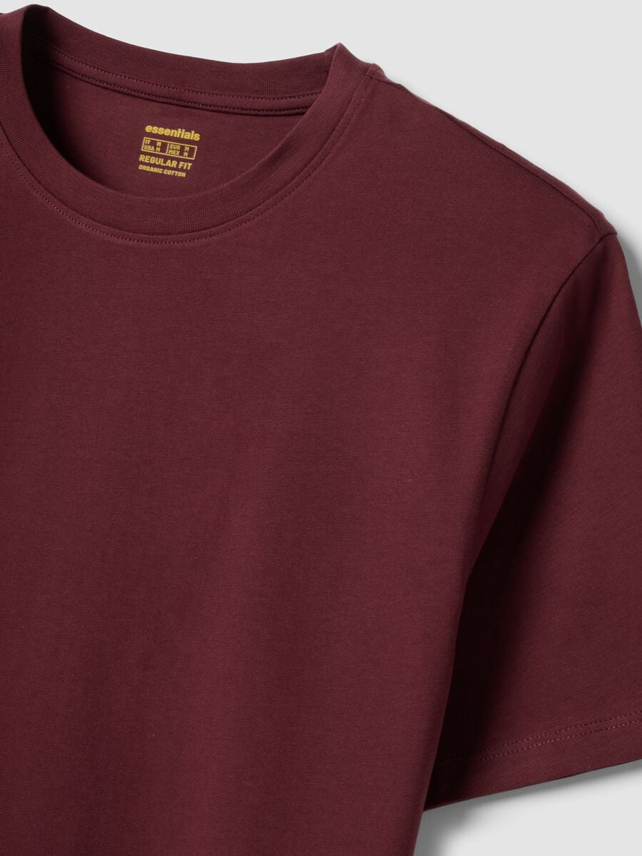 T-shirt rossa in puro cotone organico jersey regular fit_6