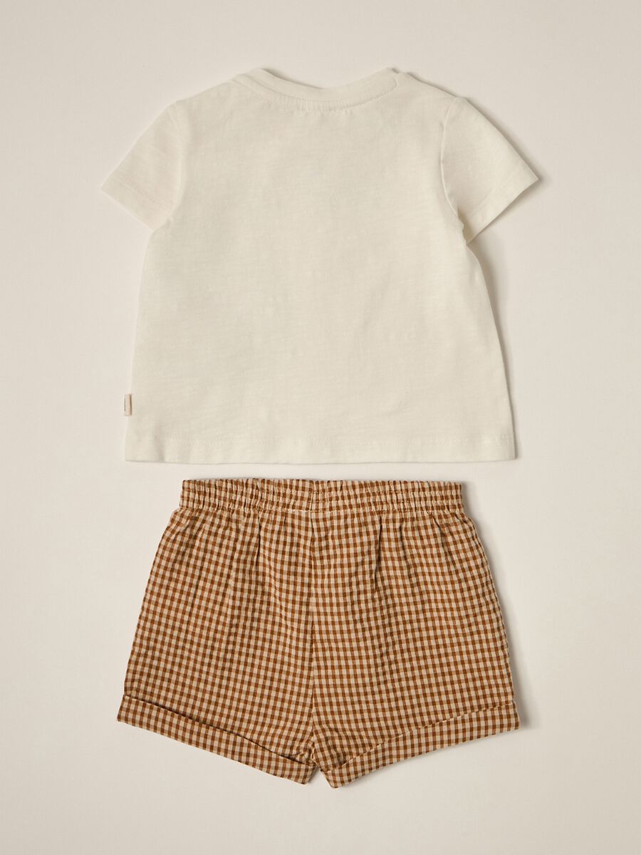 IANA newborn boy T-shirt and shorts set in stretch cotton_1