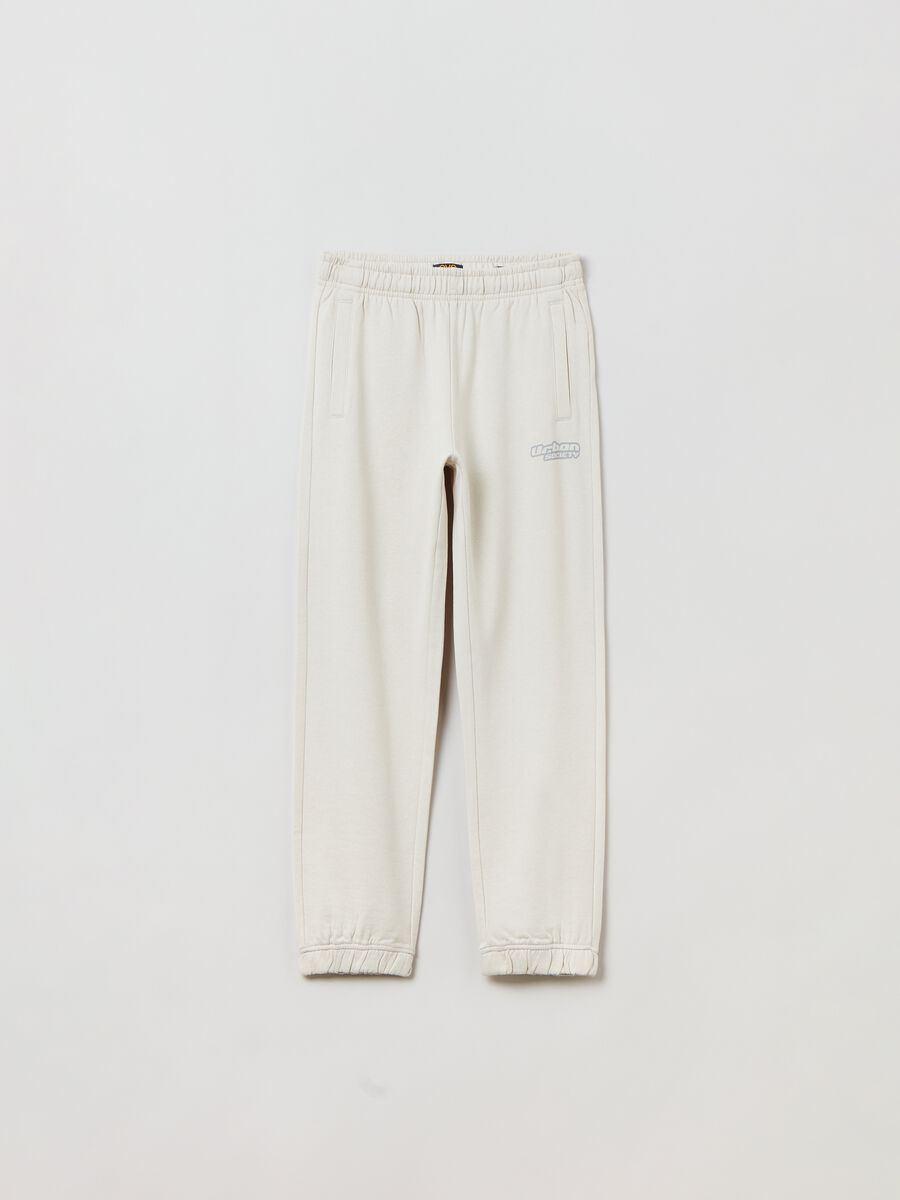 Joggers in felpa con profili elasticati_0