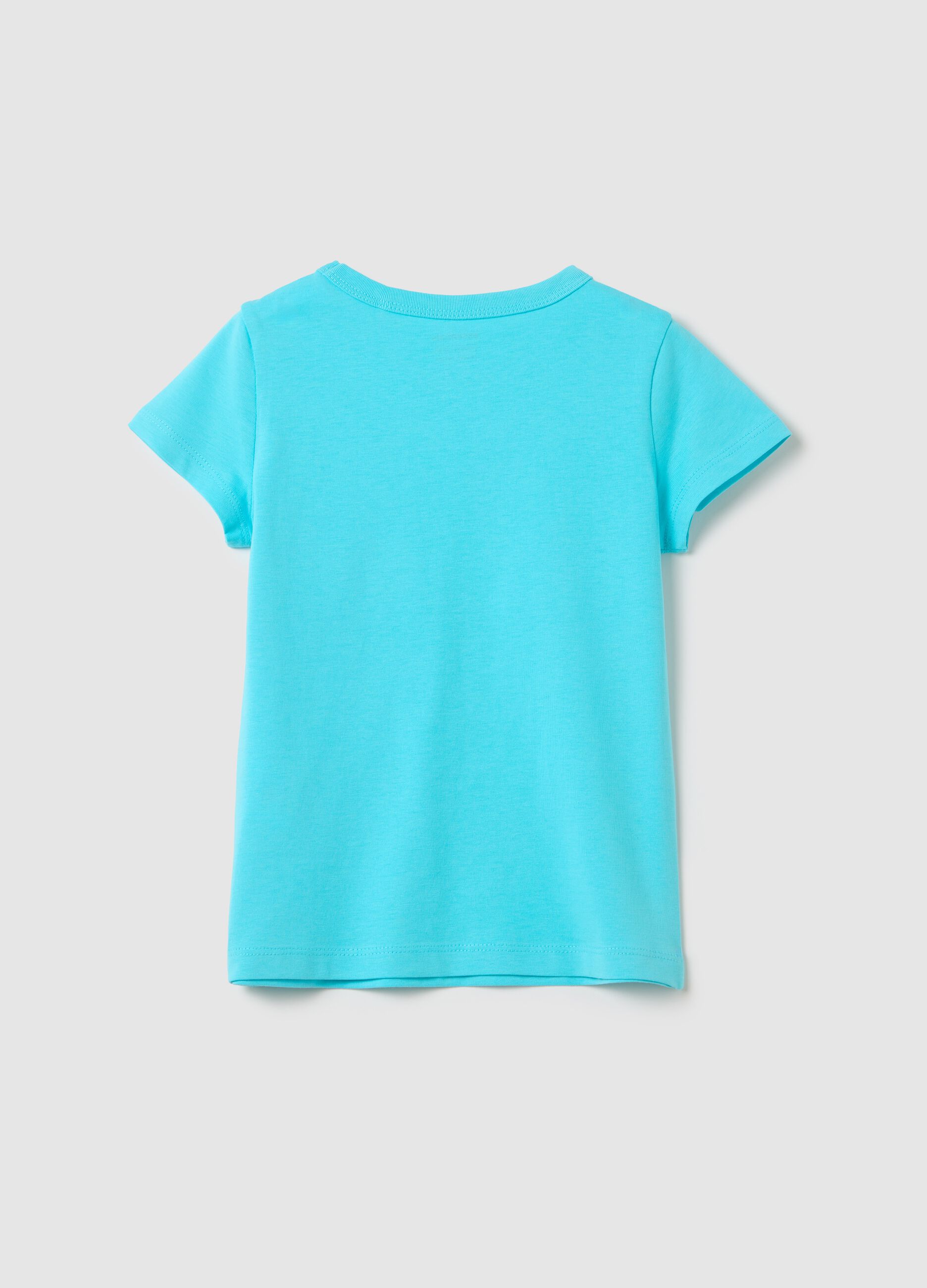 Blue T-shirt in pure cotton for girls