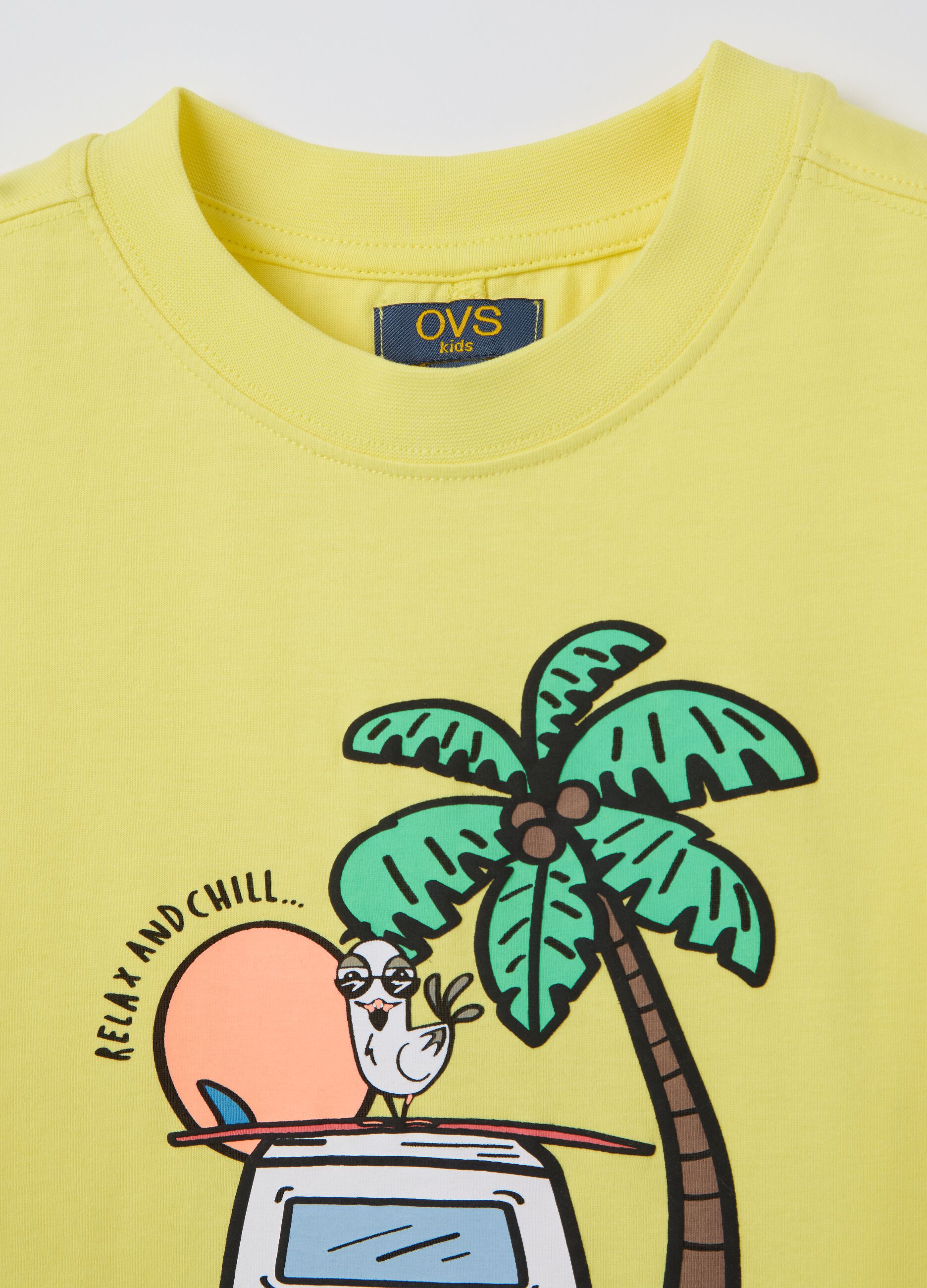 Yellow cotton T-shirt with "Keep it Simple" print