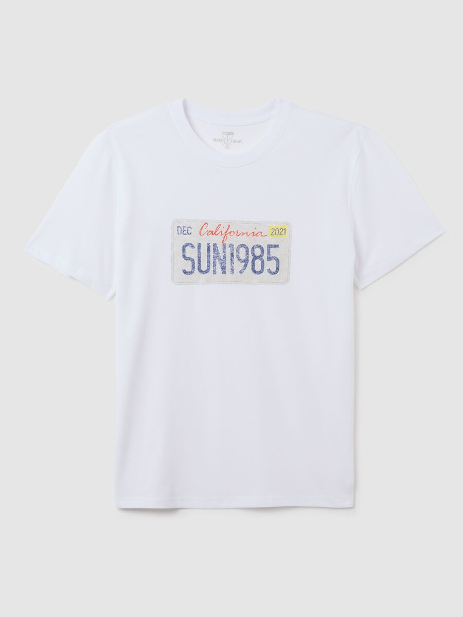 White pure cotton regular fit T-shirt_4