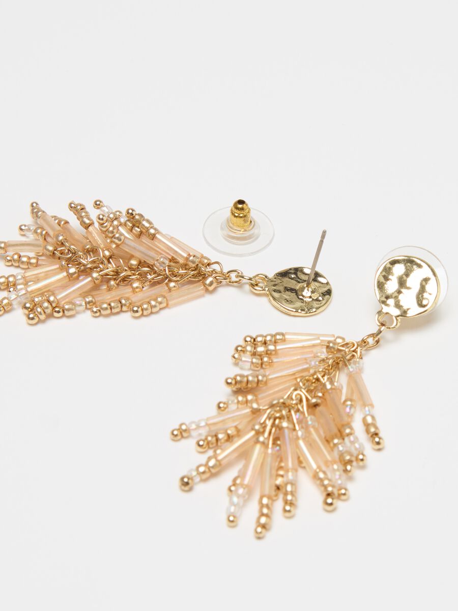 Earrings with fringed pendants with beads_2
