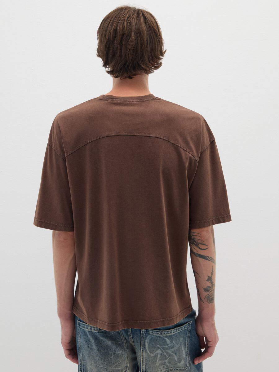 Brown boxy fit pure cotton T-shirt_2
