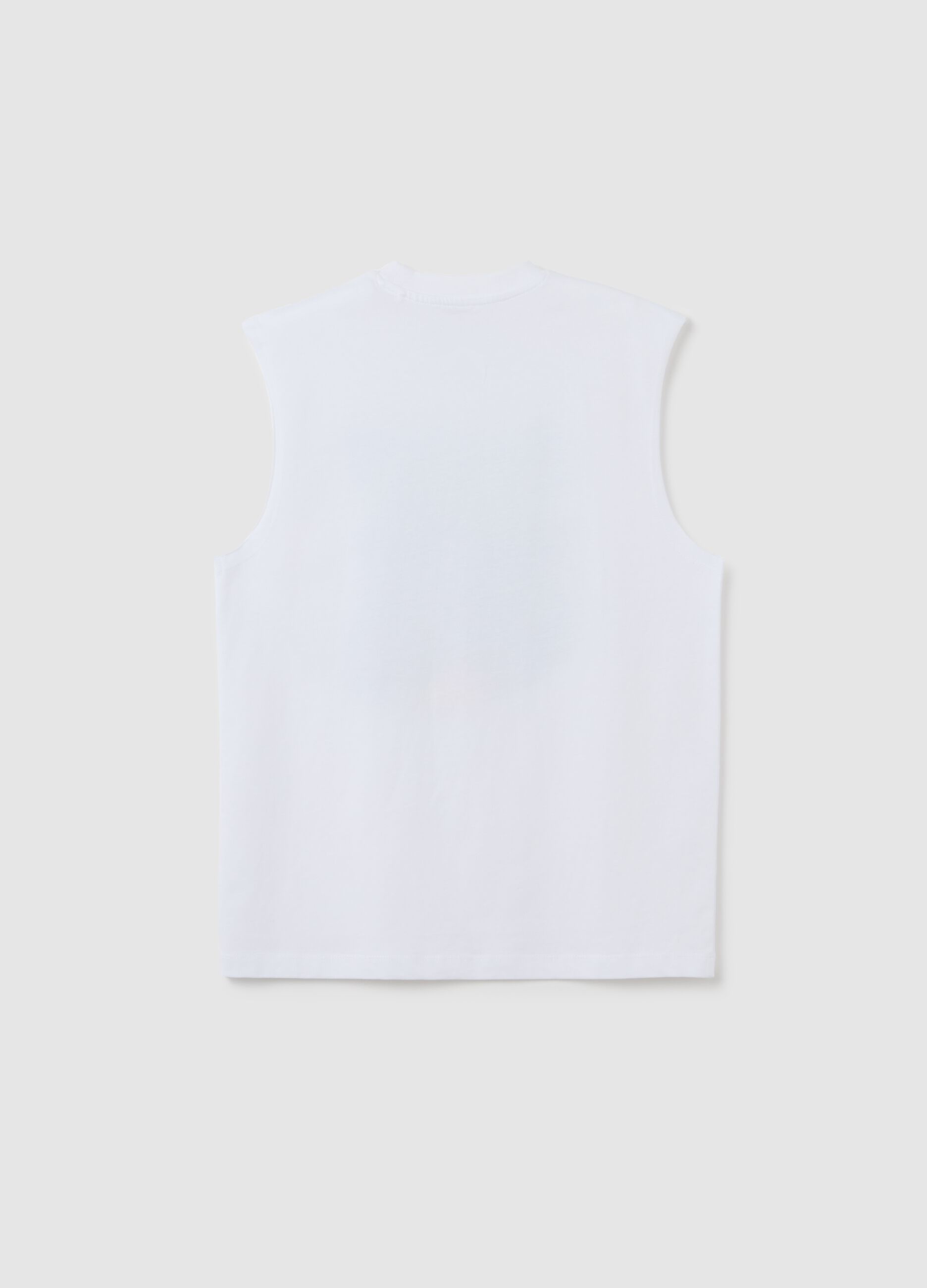Boys' white pure cotton vest regular fit