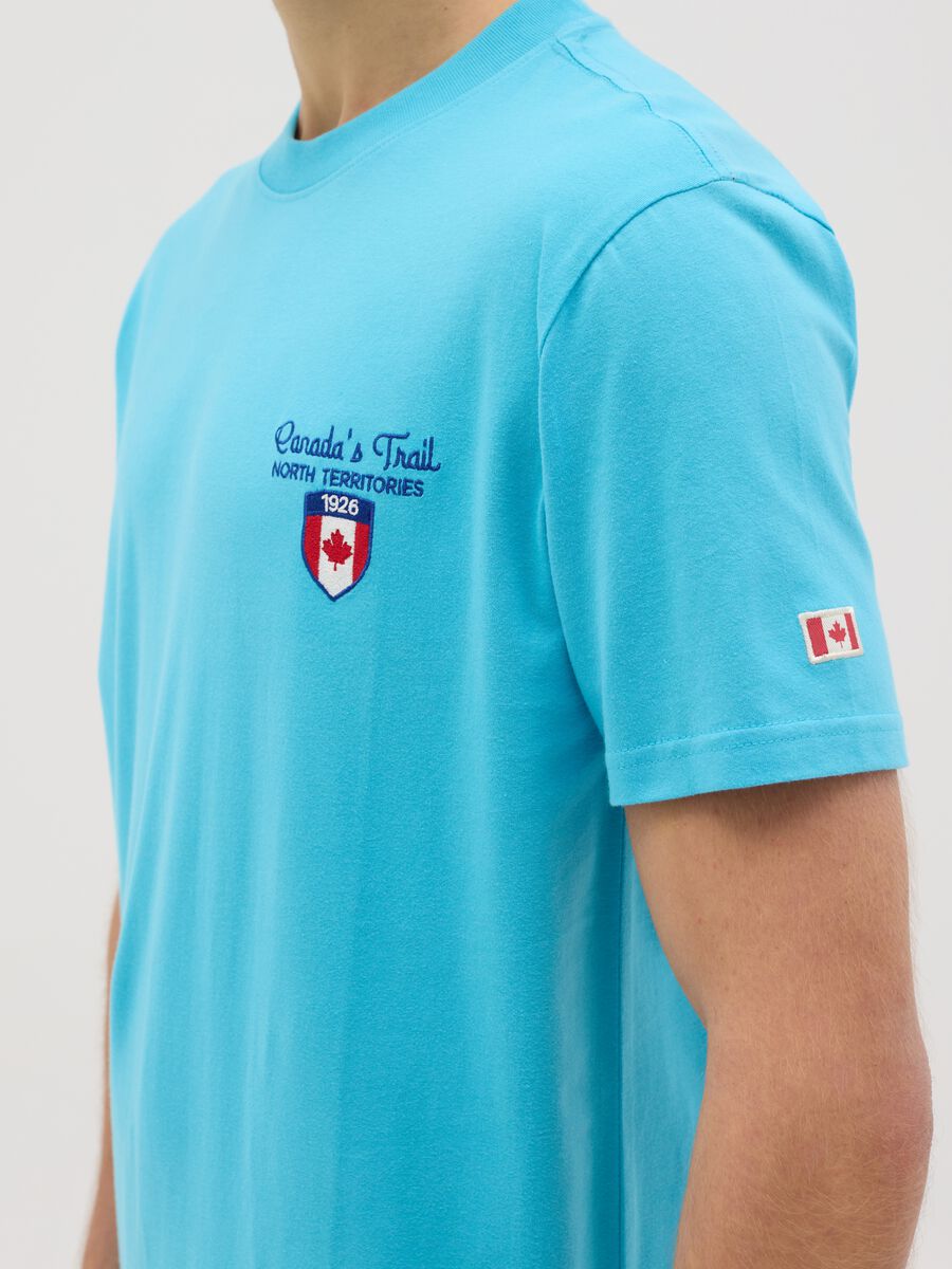 Canada's Trail turquoise T-shirt with embroidery_3