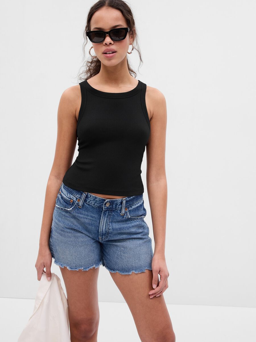 Stretch ribbed crop top_0