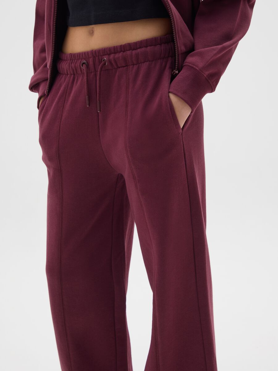 Girls' trousers in pure purple cotton regular fit_3
