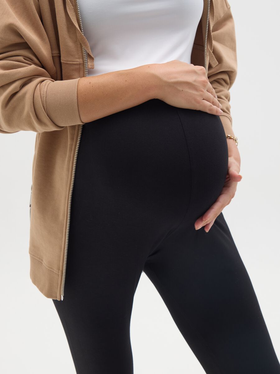 Black Stretch Maternity Leggings_2