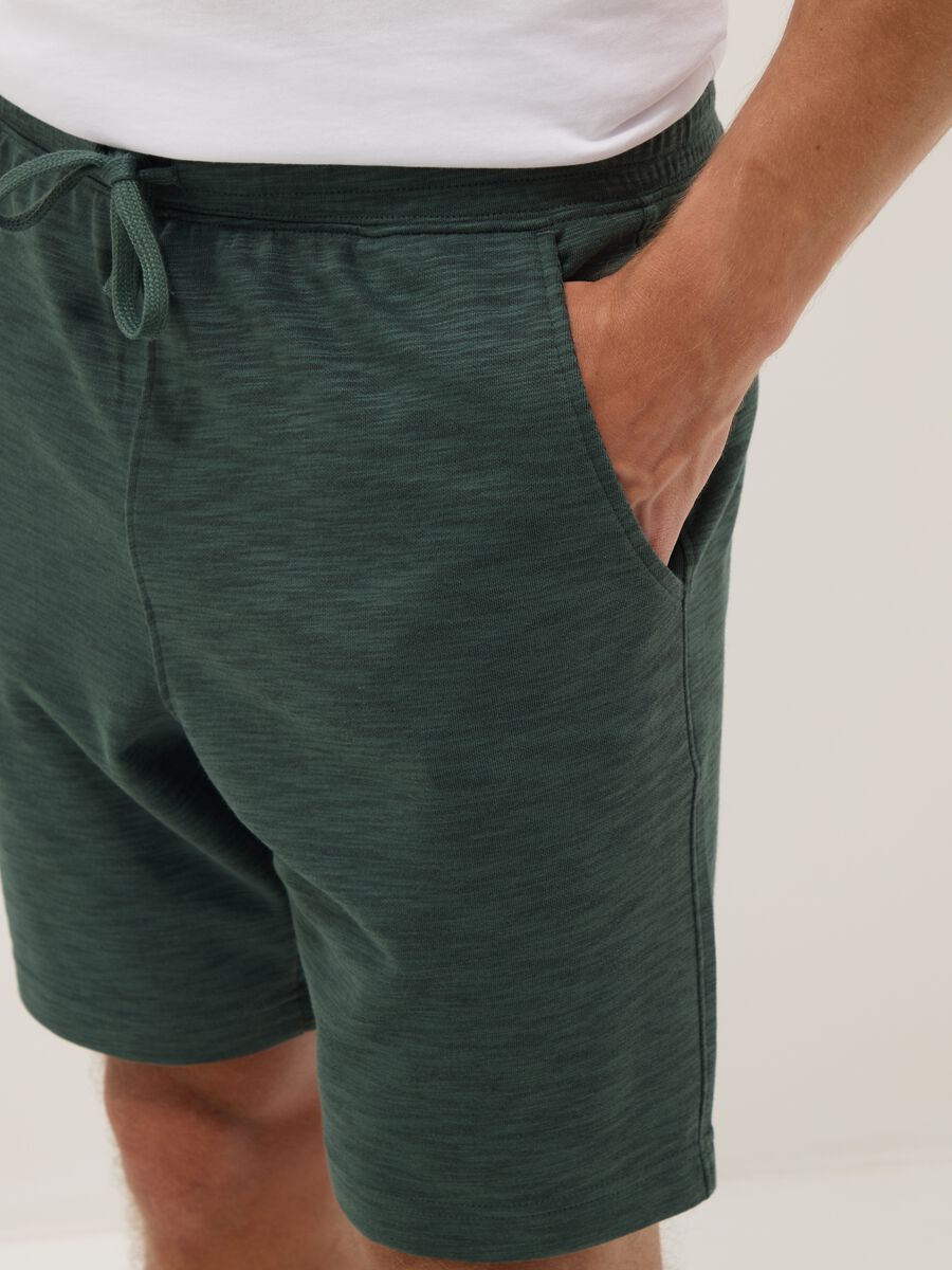 Pantaloncini pigiama in misto cotone verdi regular fit_3