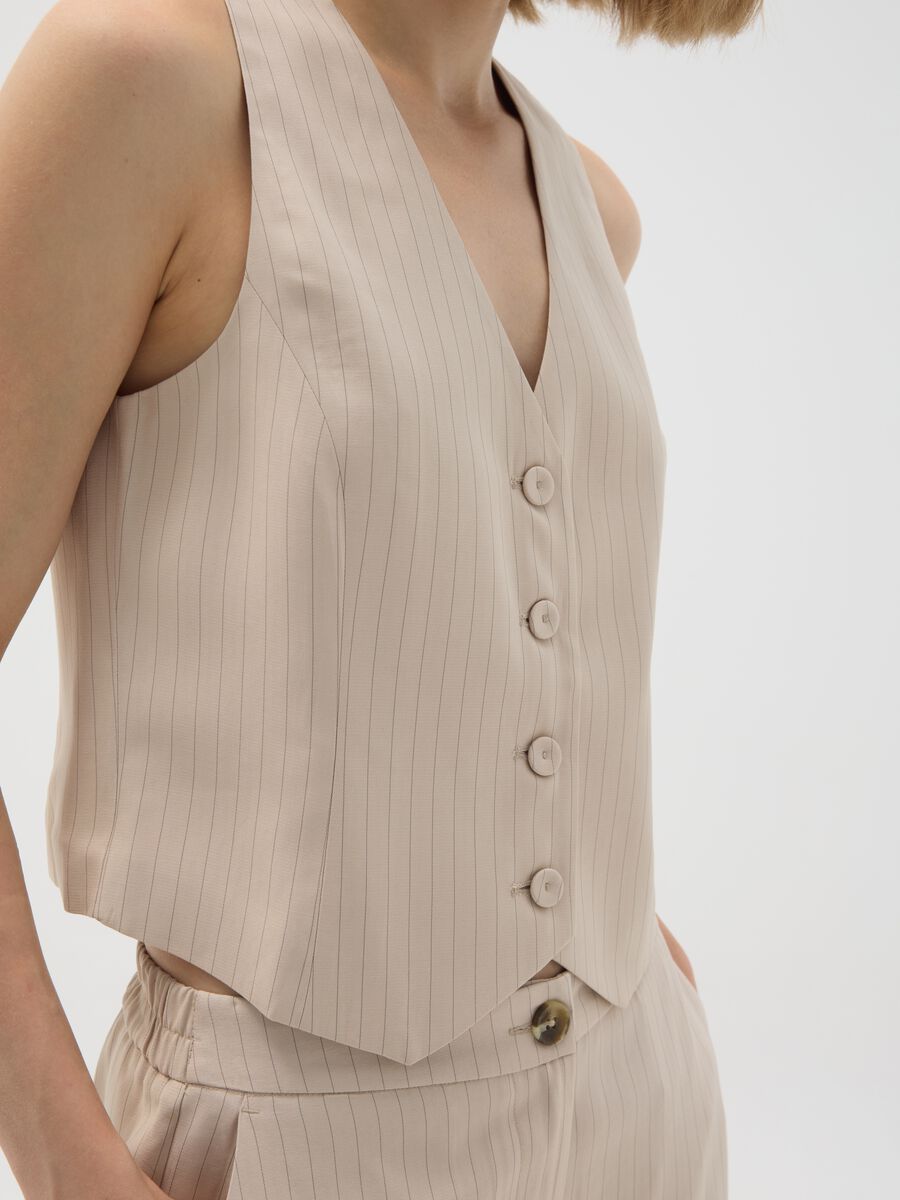 Blazer in misto viscosa beige slim fit_1